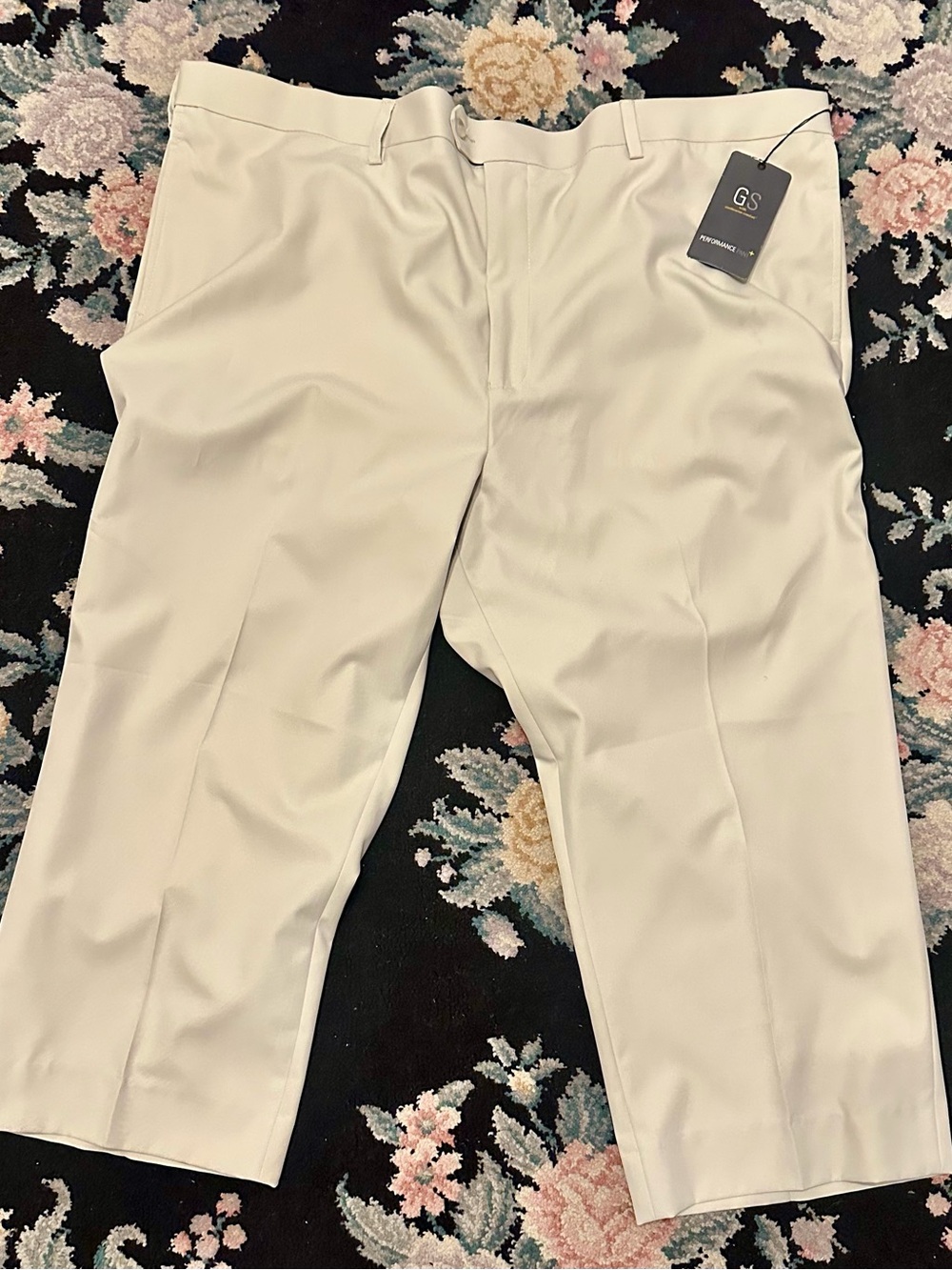 GS Men’s Cream Dress Pants — Classic Tailored Trousers